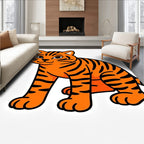 Playful Orange Striped Tiger Rug