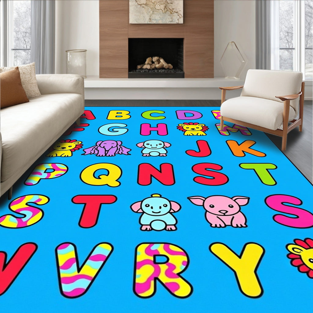 Cute Animal Alphabet Letter Rug