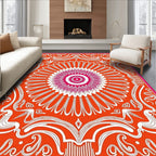 Vibrant Crimson Medallion Floral Rug