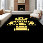 Golden Fortress Castle Icon Rug