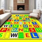Bold Alphabetical Grid Graphic Rug