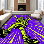 Electric Skeleton Rock Star Purple Rays Rug