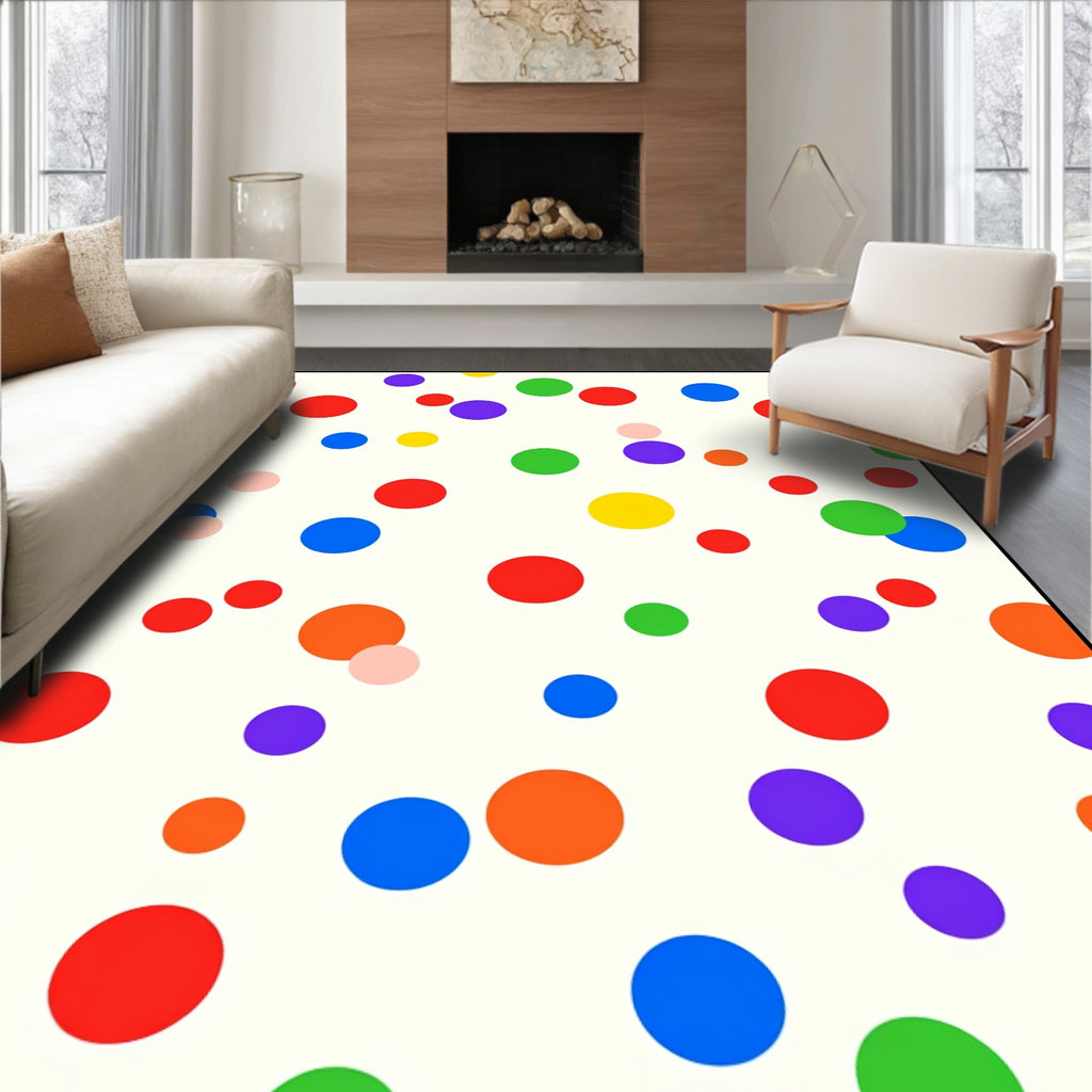 Colorful Polka Dot Scatter Rug