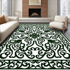 Forest Green Arabesque Filigree Rug