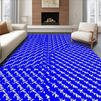 Bold Blue Angled Linear Arrangement Rug