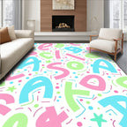 Playful Pastel Alphabet Confetti Rug