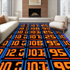 Retro Digital Display Numbers Rug