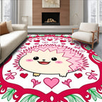 Cute Hedgehog Heart Frame Rug