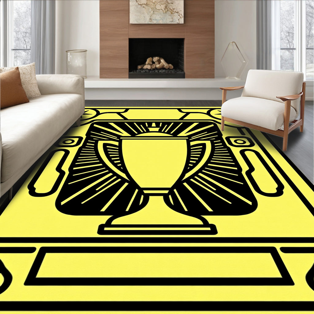 Bold Yellow Trophy Rays Rug