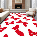 Cute Red Butterfly Whimsical Pattern Rug