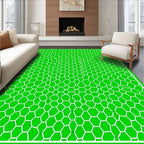 Vibrant Green Hexagonal Overlay Rug