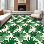 Emerald Green Tropical Leaf Arrangement Rug