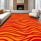 Bold Orange Red Wavy Stripes Rug