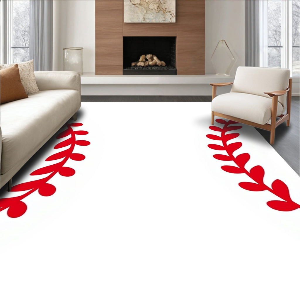 Crimson Leafy Vine Garland Rug