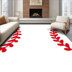 Crimson Leafy Vine Garland Rug