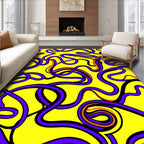 Vibrant Purple Orange Swirls Rug