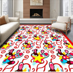 Whimsical Yellow Star Cartoon Delight Rug