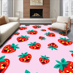 Whimsical Strawberry Patch Pink Rug