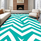 Teal Abstract Chevron Ribbon Rug