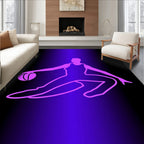 Vivid Violet Basketball Silhouette Rug