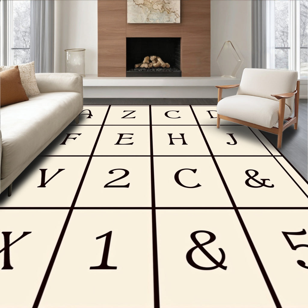 Geometric Alphabet Grid Rug