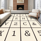 Geometric Alphabet Grid Rug