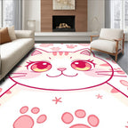 Sweet Pink Cat Paw Print Collection Rug