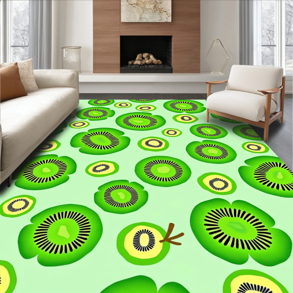 Fresh Green Kiwi Slices Repeat Rug