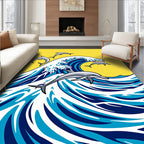 Dolphins Leaping On Blue Waves Rug