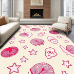 Pink Seashell Star Scatter Rug