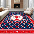 Red White Blue Victory Trophy Medallion Rug
