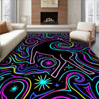 Neon Horse Cosmic Swirl Rug