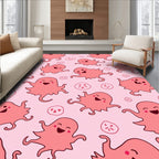 Playful Pink Octopus Galaxy Tapestry Rug