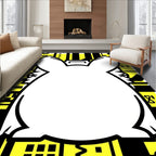Bold Yellow Geometric Abstract Figure Rug