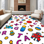 Astronaut Space Planets Alphabet Carnival Rug