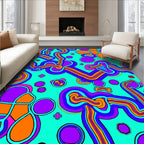 Groovy Purple Orange Swirls Rug