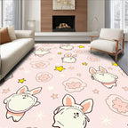 Pink Bunny Clouds Star Whimsy Rug