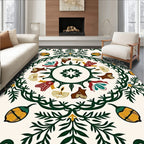 Earthy Tone Botanical Medallion Rug