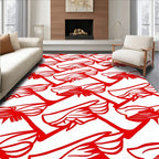 Crimson Scarlet Ribbon Swirl Rug