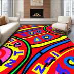 Bold Red Alphabet Swirl Rug