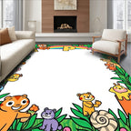 Jungle Friends Rainbow Border Rug