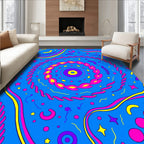 Vibrant Blue Swirl Celebration Rug