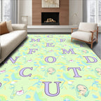 Pastel Alphabet Collage Abstract Rug