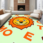 Orange Lion Alphabet Whimsy Rug