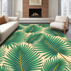Emerald Palm Fronds Radiant Bloom Rug