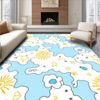 Whimsical Yellow Sun Cloudscape Rug