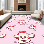Whimsical Pink Cartoon Monster Repeat Rug