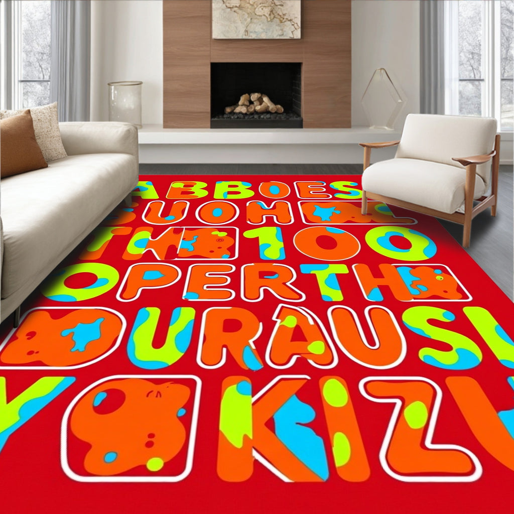 Bright Pop Art Bold Alphabet Rug