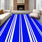 Bold Royal Blue Striped Rectangles Rug