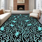 Aquatic Coral Turtle Scene Rug